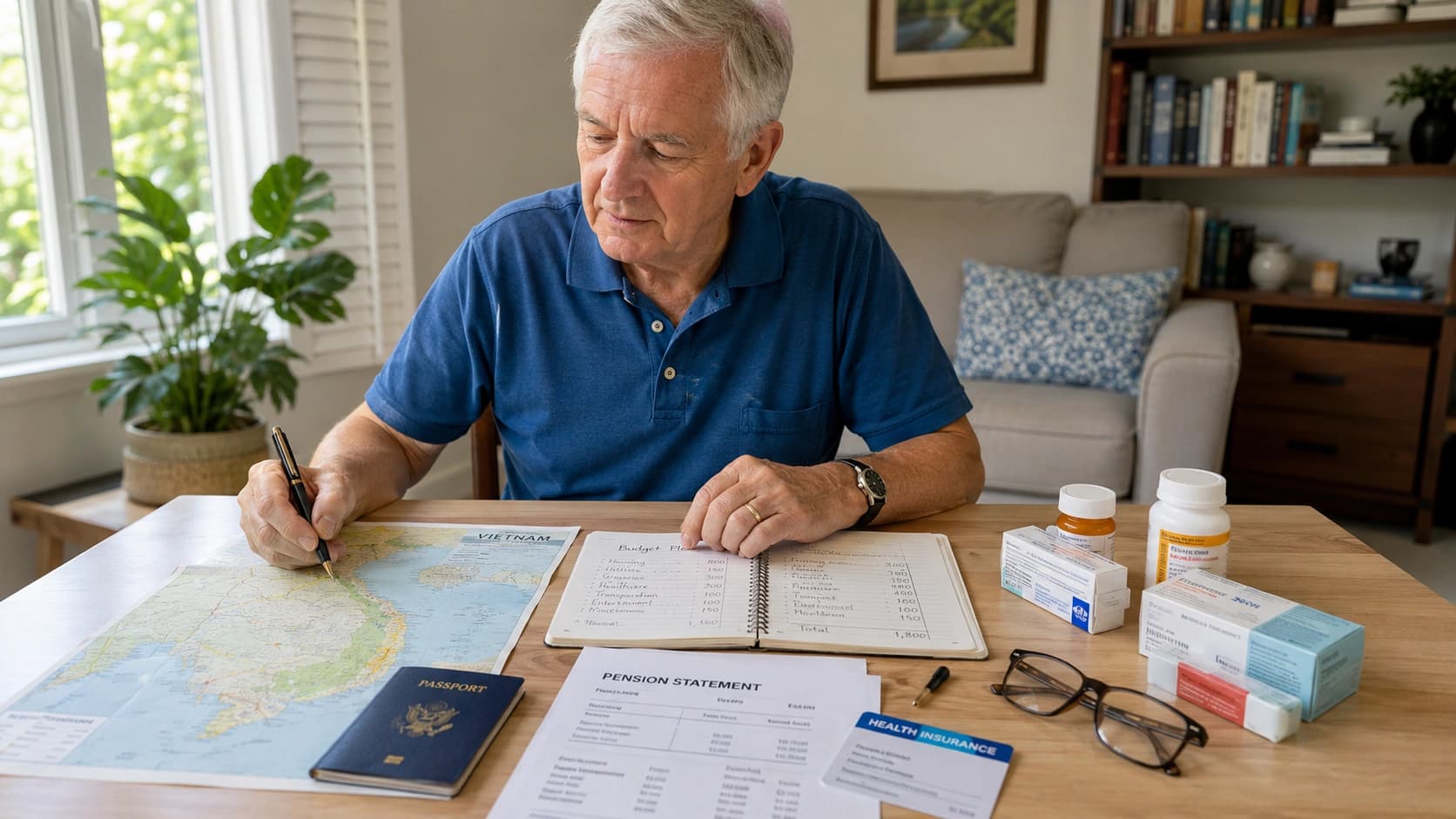 Checklist retraite au Vietnam avec passeport, pension, assurance santé, logement et budget d’installation.